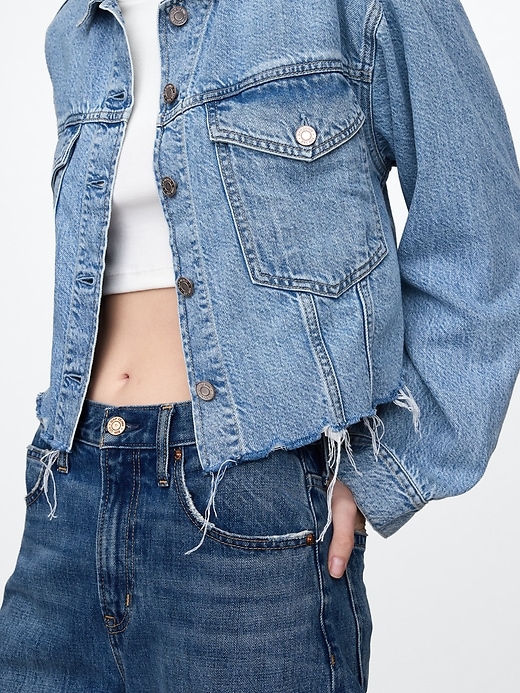 Image number 4 showing, UltraSoft Icon Denim Crop Jacket