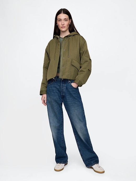 Image number 2 showing, Hooded Nylon Crop Jacket