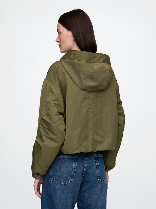 Image number 3 showing, Hooded Nylon Crop Jacket