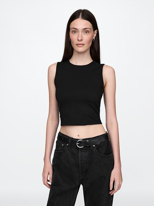 Image number 1 showing, CloseKnit Jersey Crop Tank Top