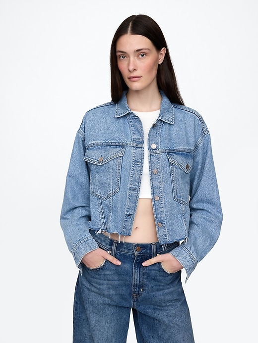 Image number 1 showing, UltraSoft Icon Denim Crop Jacket