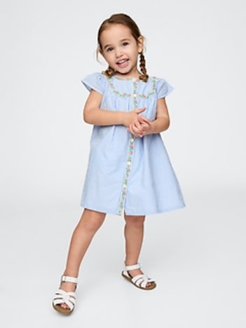 Baby & Toddler Flutter-Sleeve Shirtdress