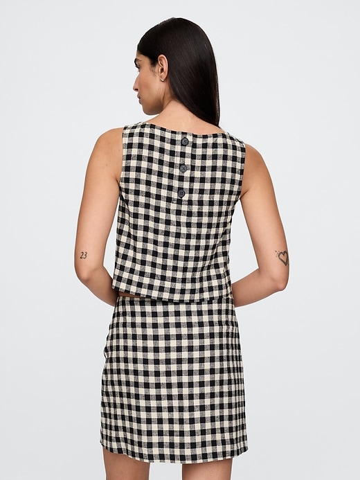 Image number 2 showing, Linen-Blend Crop Shell Tank Top