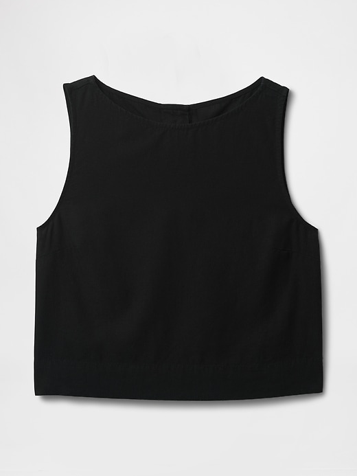 Image number 5 showing, Linen-Blend Crop Shell Tank Top