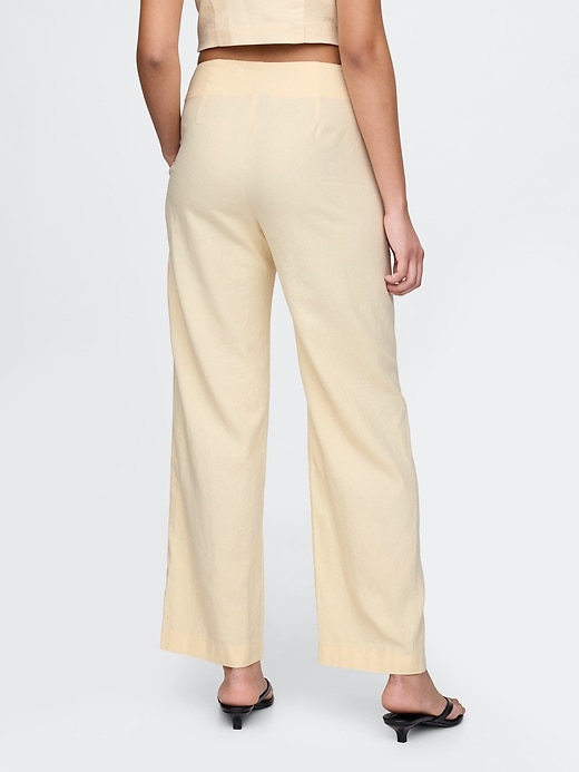 Image number 4 showing, Linen-Blend Relaxed Straight Ankle Pants