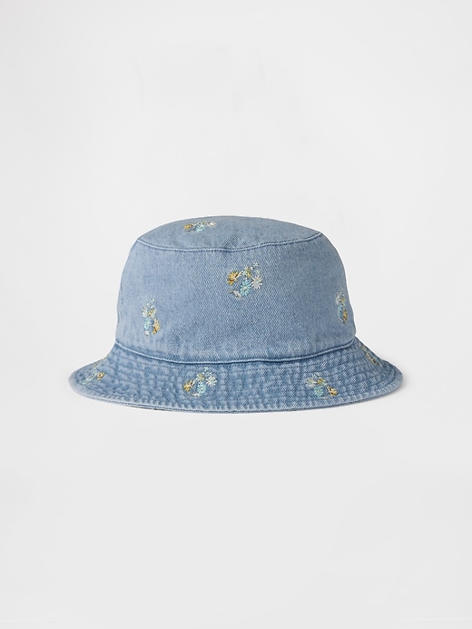 Image number 1 showing, Baby & Toddler Floral Denim Bucket Hat