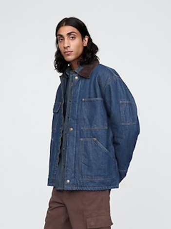 Oversized Heavyweight Denim Lined Chore Jacket