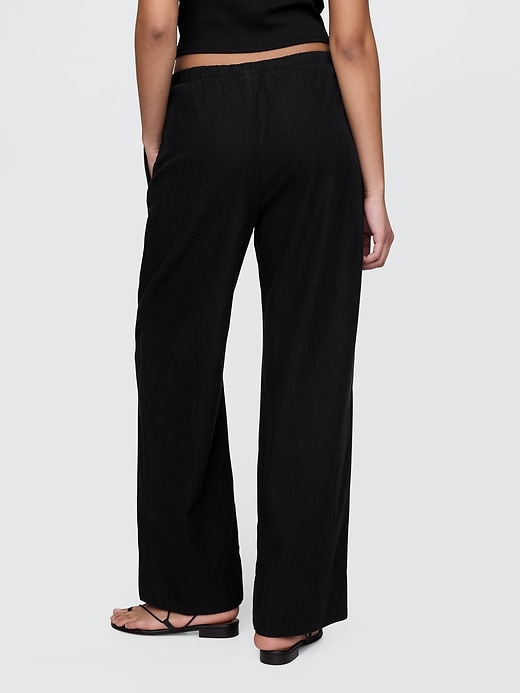 Image number 5 showing, Linen-Blend Easy Wide-Hem Pants