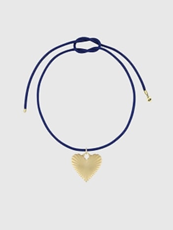 Exclusive Gap Denim Ribbed Heart of Gold Necklace
