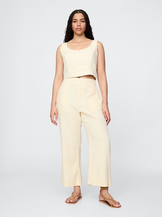 Image number 5 showing, Linen-Blend Relaxed Straight Ankle Pants