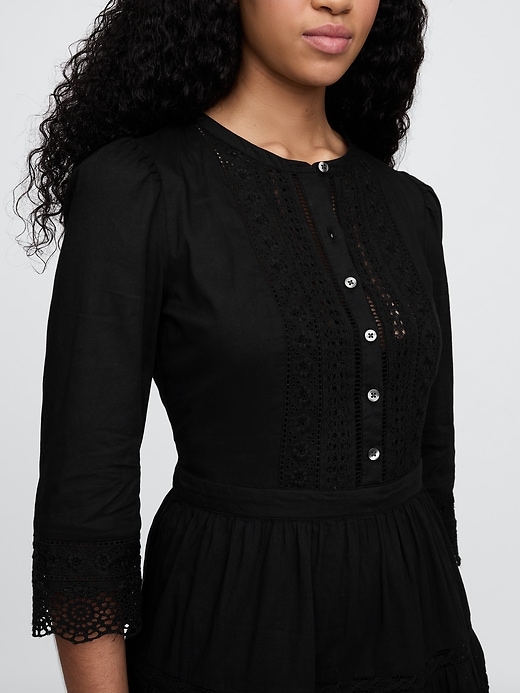 Image number 4 showing, Lace-Trim Mini Dress
