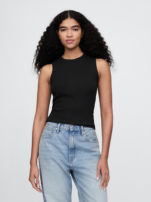 Image number 1 showing, Modern Rib High-Neck Top
