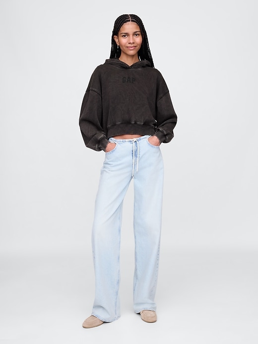 Image number 3 showing, VintageSoft Crop Logo Hoodie