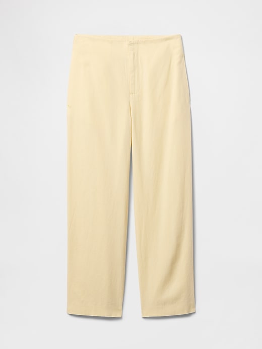 Image number 7 showing, Linen-Blend Relaxed Straight Ankle Pants