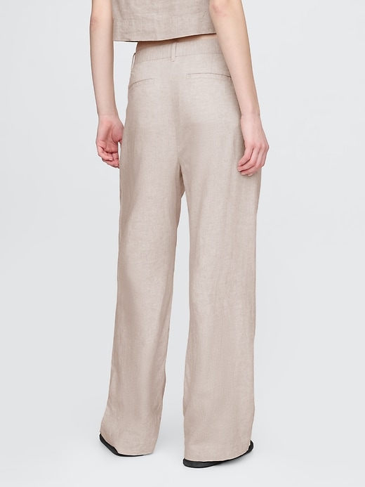 Image number 4 showing, 365 High Rise Linen-Blend Trousers