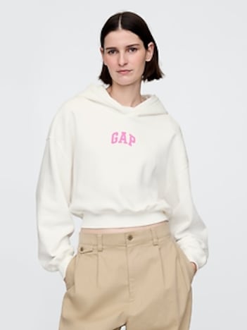 VintageSoft Arch Logo Cropped Hoodie