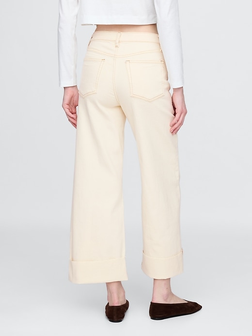 Image number 4 showing, High Rise Stride Wide-Leg Ankle Jeans