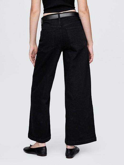 Image number 4 showing, High Rise Stride Wide-Leg Ankle Jeans
