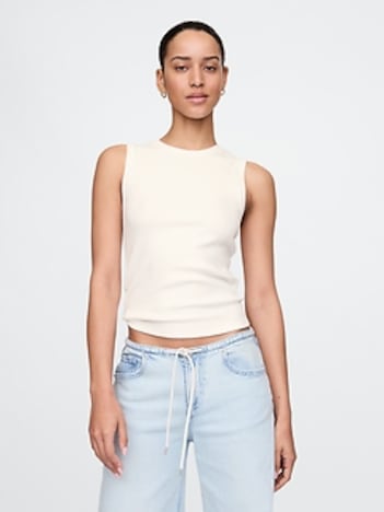 Modern Rib High-Neck Top