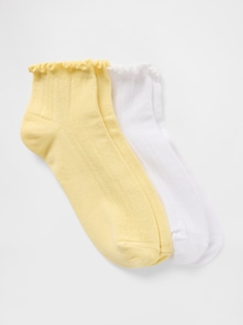 Ruffle-Trim Ankle Socks (2-Pack)