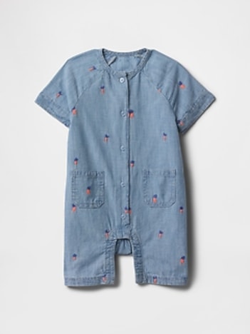 Baby Peter Rabbit™ Chambray Shorty One-Piece
