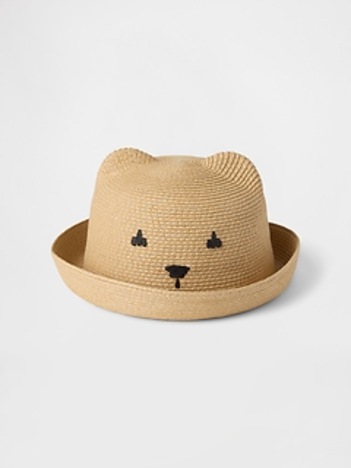Toddler Straw Bear Hat