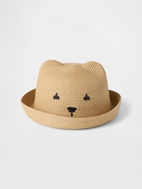 Toddler Straw Bear Hat