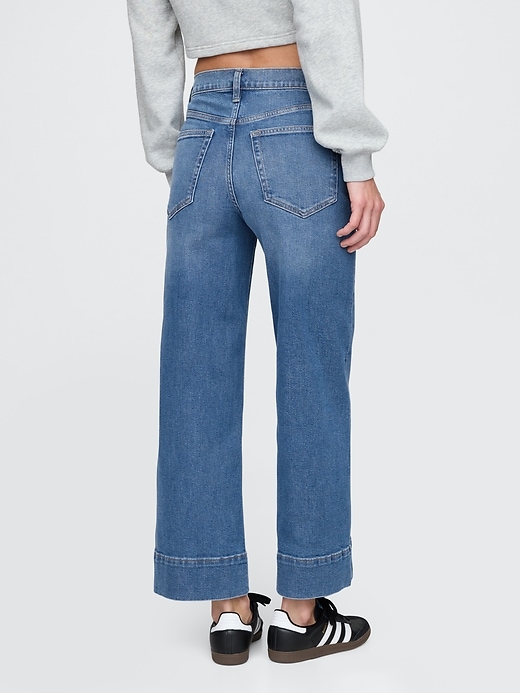 Image number 4 showing, High Rise Stride Wide-Leg Ankle Jeans