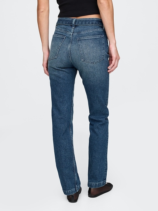 Image number 4 showing, High Rise Belted '90s Straight Jeans