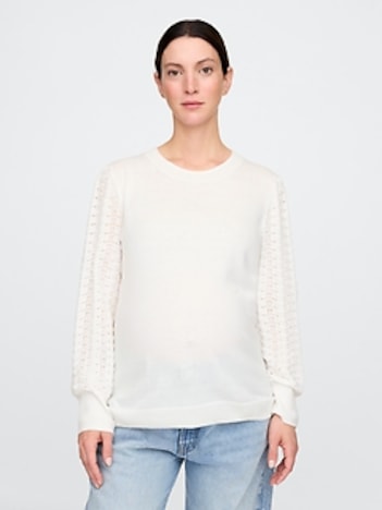 Maternity Lightweight CashSoft Pointelle Sweater