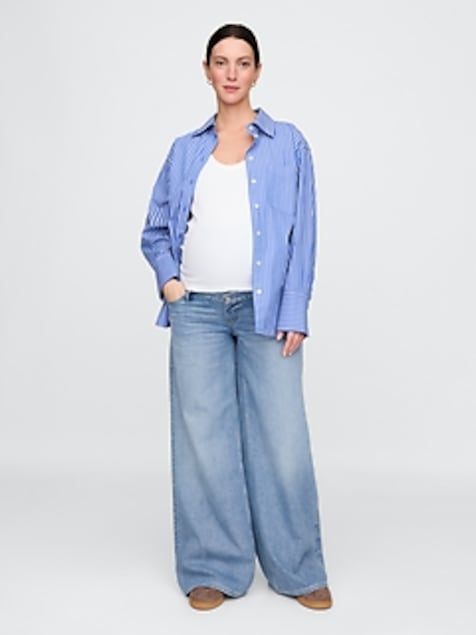 Maternity True Waistband Full Panel UltraSoft Baggy Jeans