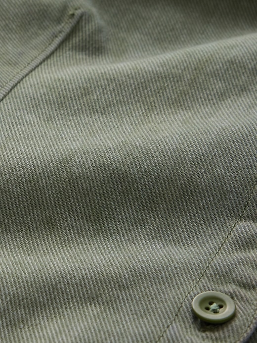 Image number 4 showing, Denim Barrel-Sleeve Crop Shirt