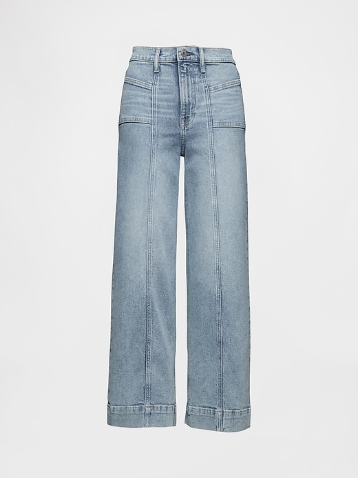 Image number 5 showing, High Rise Stride Wide-Leg Ankle Jeans