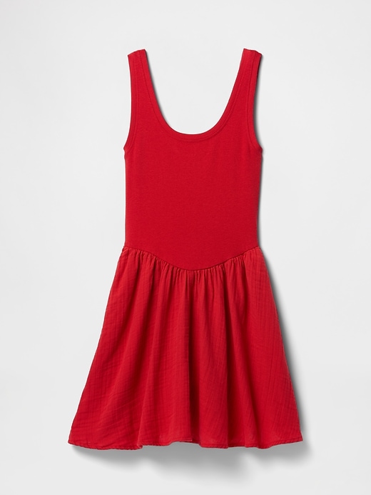 Image number 7 showing, Cotton Gauze Mixed Media Mini Tank Dress