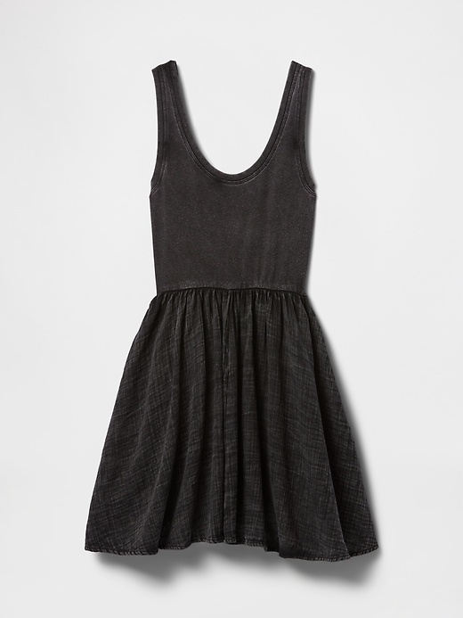 Image number 7 showing, Cotton Gauze Mixed Media Mini Tank Dress
