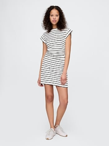 Modern Rib Ruched Mini Dress
