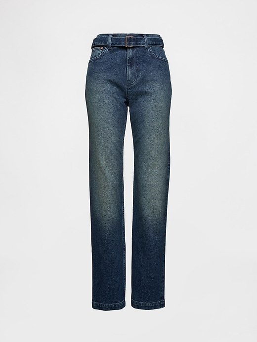 Image number 5 showing, High Rise Belted '90s Straight Jeans