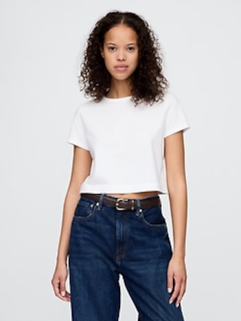 Cotton Jersey Cropped T-Shirt