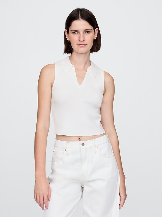 Image number 1 showing, Rib Sweater Crop Tank Top
