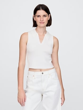 Cropped Rib Sweater Tank