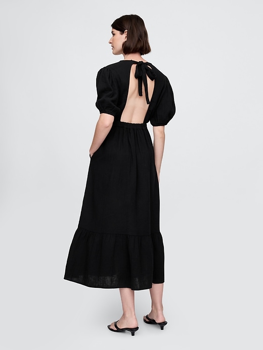 Image number 2 showing, Cotton Gauze Open-Back Midi Dress