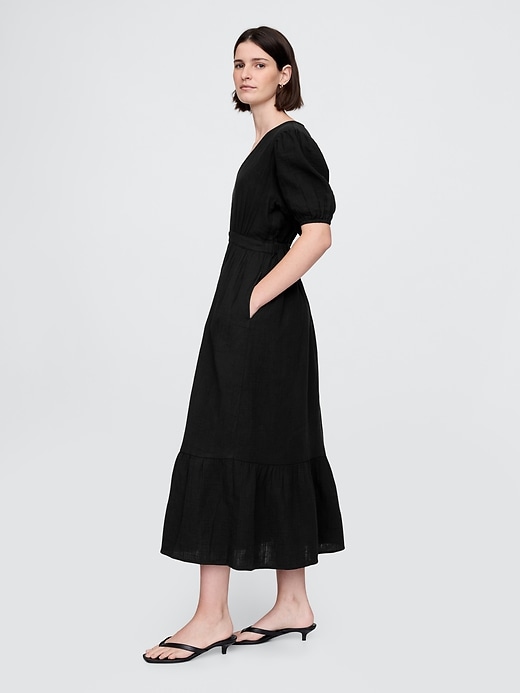 Image number 3 showing, Cotton Gauze Open-Back Midi Dress