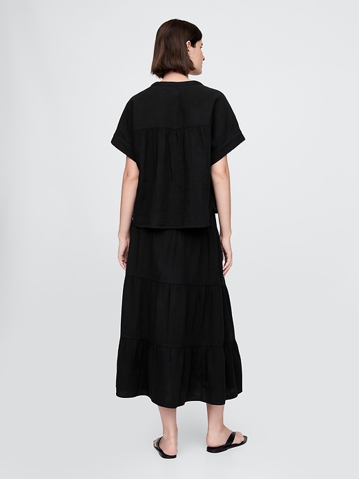 Image number 2 showing, Cotton Gauze Tiered Maxi Skirt