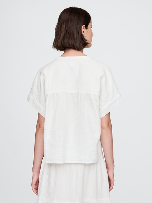 Image number 2 showing, Cotton Gauze Dolman Shirt