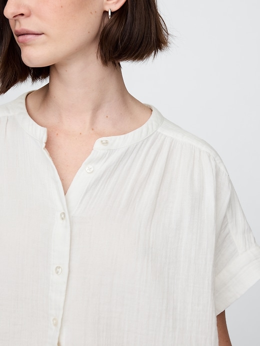 Image number 4 showing, Cotton Gauze Dolman Shirt