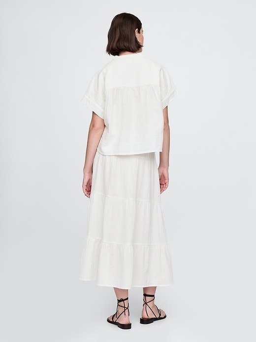 Image number 2 showing, Cotton Gauze Tiered Maxi Skirt