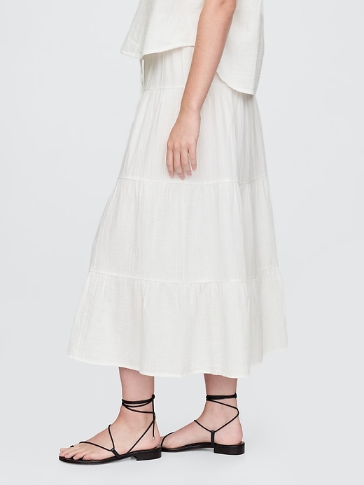 Image number 3 showing, Cotton Gauze Tiered Maxi Skirt