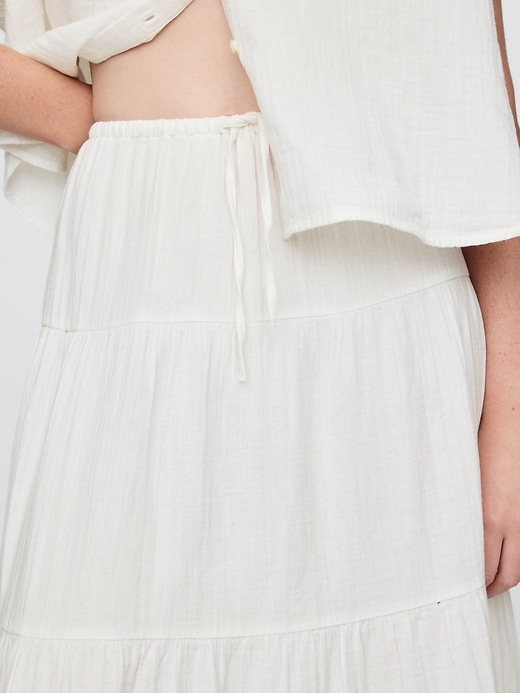 Image number 4 showing, Cotton Gauze Tiered Maxi Skirt