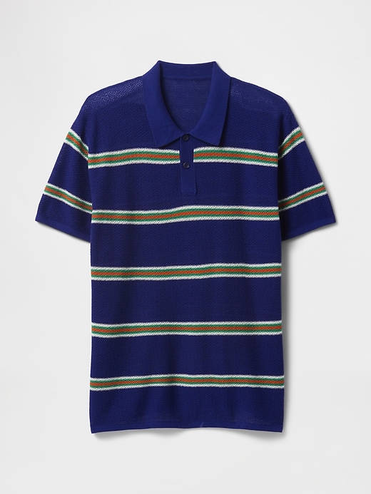 Image number 5 showing, Textured Crochet Polo Sweater