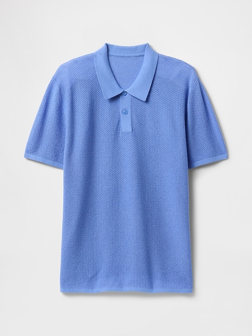 Image number 5 showing, Textured Crochet Polo Sweater